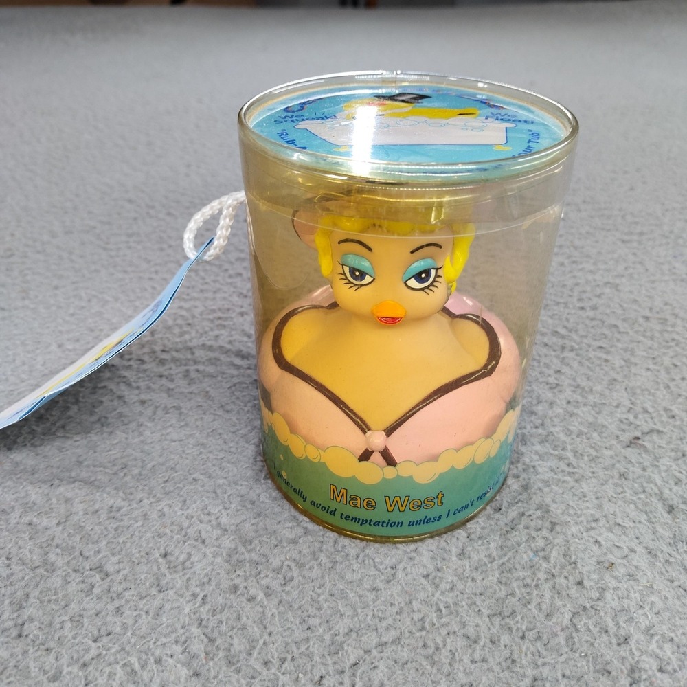 Vintage 2001 CelebriDucks Mae West Rubber Duck Bath Toy Figure New In Package